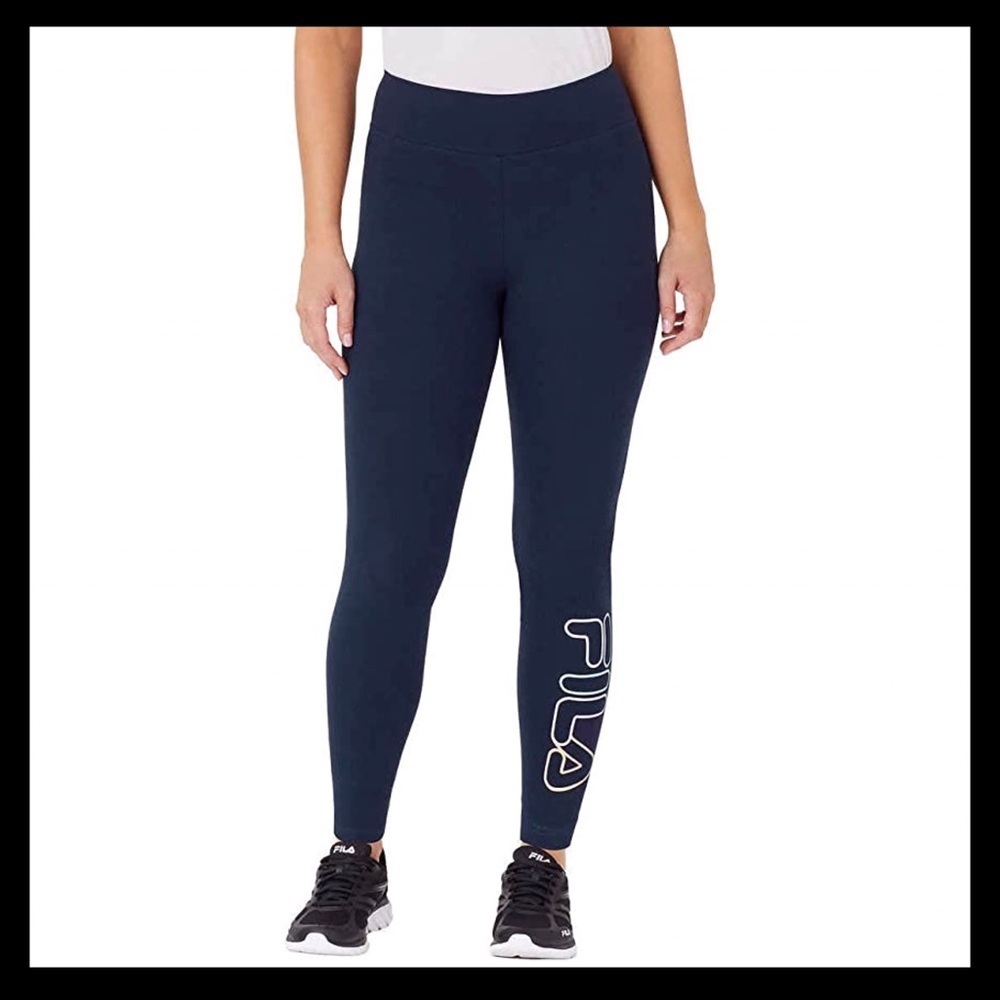 Fila Cotton Leggings High Waisted Fit Color: Peacoat (Navy) New In The P… - Picture 2 of 6